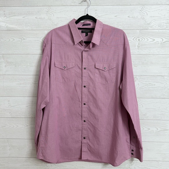 Banana Republic Other - Banana Republic Men’s Slim Fit Red Blend Snap Western Style Shirt. Size XL